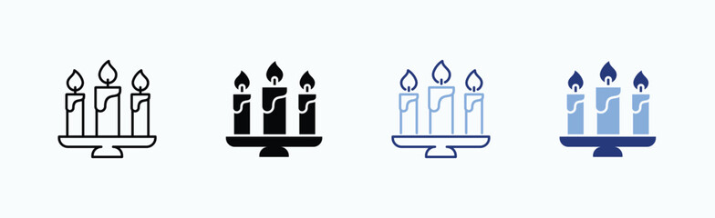 Unity Candle Icon Sheet Multiple Style Collection Isolated Vector