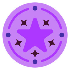 Magic Circle Flat Icon | Boho Magic and Celestial Elements for Spiritual and Halloween Designs