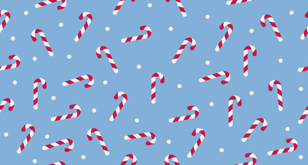 Candy cane seamless pattern. Red and white striped candy canes pattern. Season greetings wallpaper. New year background
