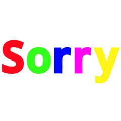 Bright & Colorful Sorry text Image – Stylish Multicolor Thank You Graphic Design for Social Media Posts, Greeting Cards, Status & Creative Projects
