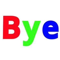 Bright & Colorful Bye text Image – Stylish Multicolor Thank You Graphic Design for Social Media Posts, Greeting Cards, Status & Creative Projects