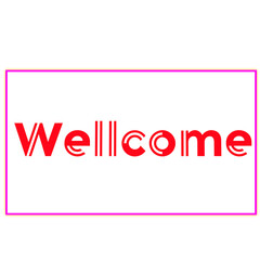 Colorful Wellcome Text Design on Black Background – Typography Illustration