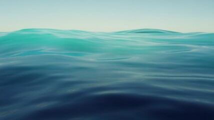 Obraz premium Calm ocean surface with gentle waves and soft sky horizon