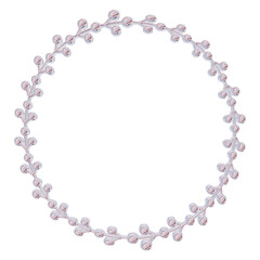 Iridescent y2k Floral wreath Frame with Delicate Pink Flowers
