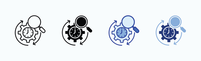 Development icon sheet multiple style collection isolated vector