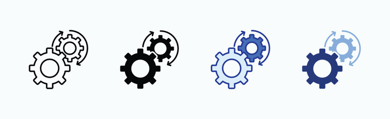 Automation icon sheet multiple style collection isolated vector