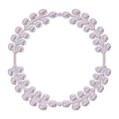 Iridescent y2k Floral wreath Frame with Delicate Pink Flowers