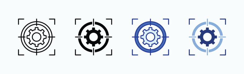 Focus icon sheet multiple style collection isolated vector