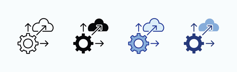 Deploy icon sheet multiple style collection isolated vector