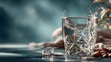 glass with pure water