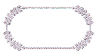 Iridescent y2k Floral wreath Frame with Delicate Pink Flowers