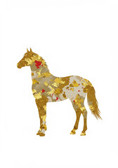 金箔の馬シルエット・シンプルで上品な干支午年素材