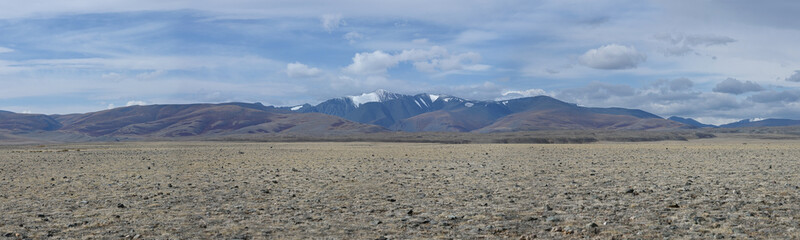 Panorama of the North Chuisky Ridge in the Altay Mountains, Russia