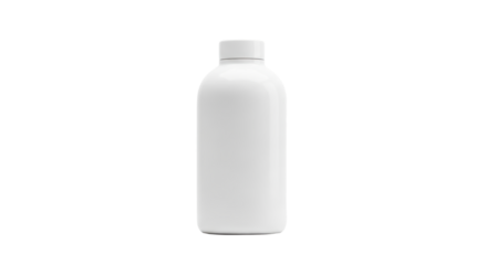 Minimalist reusable white bottle on isolated background