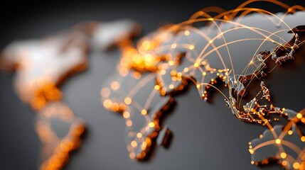 Global Connectivity Illustrated A Modern Black Glossy Map Highlighting Worldwide Digital Networks