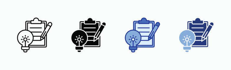 Planning icon sheet multiple style collection isolated vector