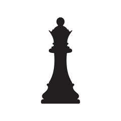 Chess queen piece silhouette icon vector flat illustration