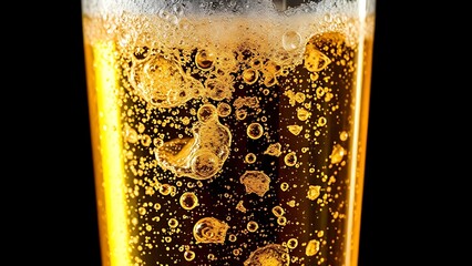 desorption. A glass of carbonated drink with rising bubbles and condensation on a clean background. bar promotions, beverage menus, designed for product packaging and bar promotions.