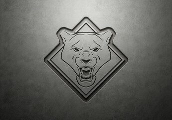 Carved Logo Mockup On Concrete Texture