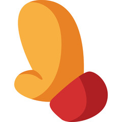 Stylized abstract butterfly illustration with warm orange and red colors on a transparent background creating a modern graphic element