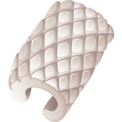 Stylized 3D Rendered Arm Bracer With Diamond Pattern In Light Beige Tone Isolated On Transparent Background