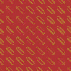 Fast food hot dog background simple and stylish pattern. Vector Illustration