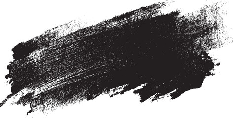 Black textured brush stroke on white background abstract grunge paint splash vector