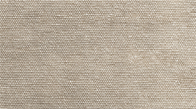 Close up view of a woven burlap fabric texture with visible threads and a neutral beige brown color weave