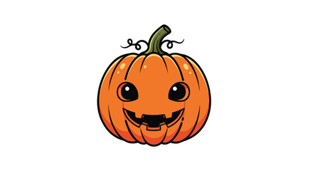 Cute Pumpkin Mascot Vector Halloween Character Illustration