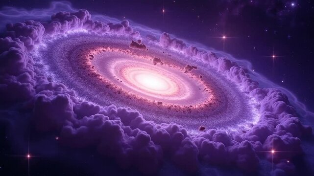 Experience the beauty of a vibrant galaxy with swirling clouds and bright stars for your next project, perfect for technology and science themes
