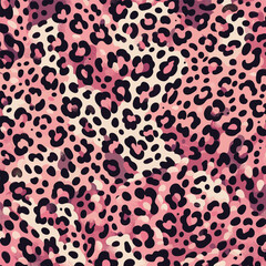 Modern pink leopard animal skin design with realistic fur texture, ideal for fashion prints, wallpaper, and camouflage background.