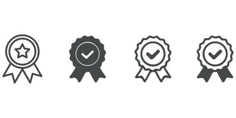 Reward set of web icons in line style. A collection of linear icons representing various reward concepts, including gift, trophy, recognition, reward program, medal, bonus, and more. Editable stroke.
