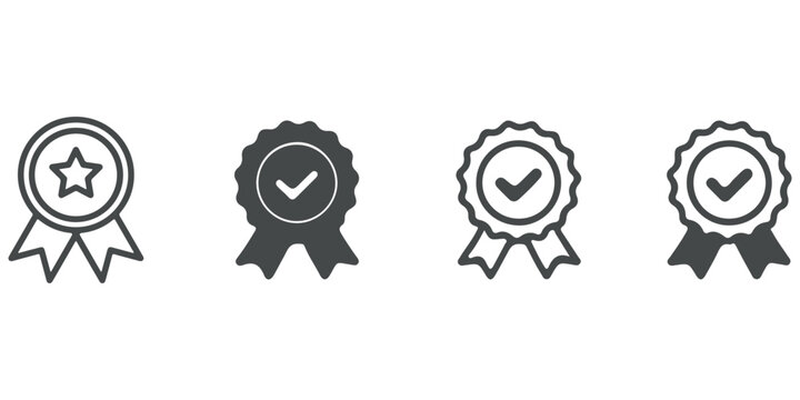 Reward set of web icons in line style. A collection of linear icons representing various reward concepts, including gift, trophy, recognition, reward program, medal, bonus, and more. Editable stroke.