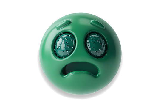 Sad emoji on transparent background. - Powered by Adobe