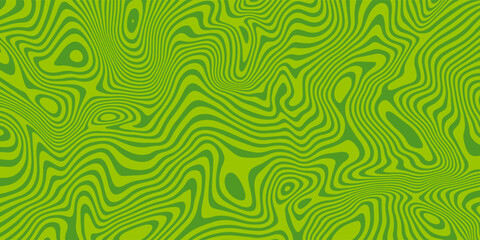 Background with Green Striped Waves.Vector Seamless Pattern with Abstract Liquid Shapes