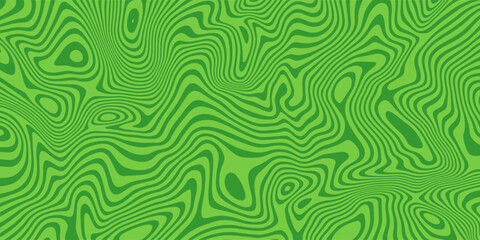 Fototapeta premium Background with Green Striped Waves.Vector Seamless Pattern with Abstract Liquid Shapes