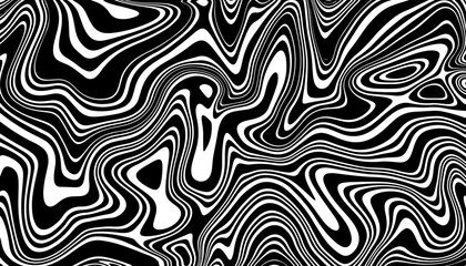 Fototapeta premium Black and white wavy background. Stylish texture with wavy stripes lines. Geometric abstract background illustration