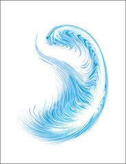 Bright cold cyan circle midpoint flower drawing shape art design. Big fuzzy magic sphere form in modern artist cartoon creative line style. Navy aqua color motley power boom symbol on space for text