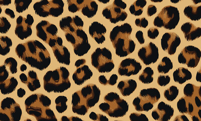 Leopard Fur Camouflage Background. Leopard Skin Texture Pattern Vector. Seamless Animal Wildlife Skin Pattern, elegant option for fashion and textile.