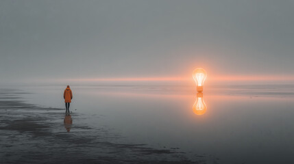 Solitary Light in the Mist