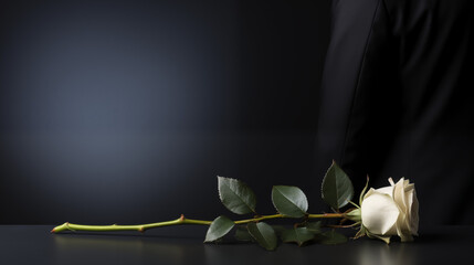 White Rose on Dark Surface