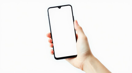 Modern Smartphone Display in Hand with white Background.