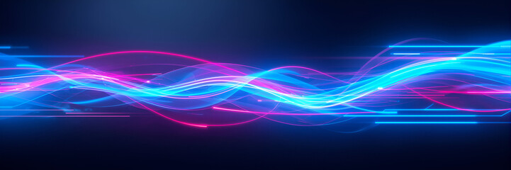 Motion banner background, neon lights and organic shapes, use as wallpaper, or graphic resource