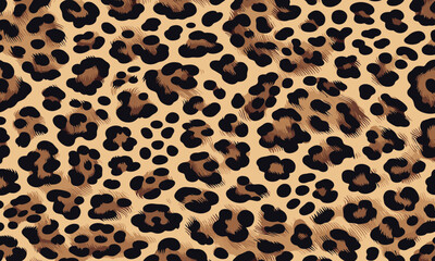 Seamless Animal Wildlife Skin Pattern. Leopard Fur Camouflage Background. Leopard Skin Texture Pattern Vector, modern print for fashion and textile.