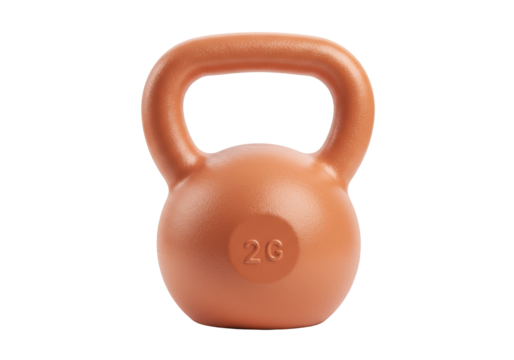 Isolated brown kettlebell weight, physical training equipment for strength and fitness workout