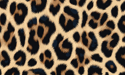 Seamless Animal Wildlife Skin Pattern. Leopard Skin Texture Pattern Vector. Leopard Fur Camouflage Background, luxury motif for wallpaper and apparel.