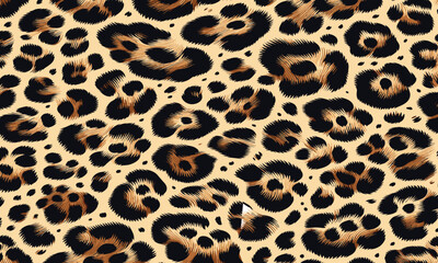 Seamless Animal Wildlife Skin Pattern. Leopard Skin Texture Pattern Vector. Leopard Fur Camouflage Background, rich artwork for digital and print use.
