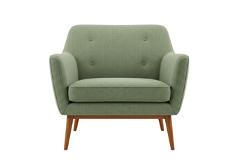 Isolated green armchair for modern living room furniture sale and interior design ideas