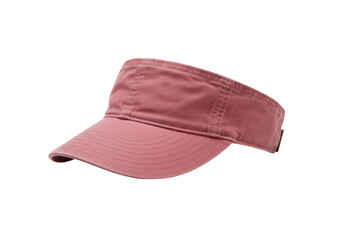 Isolated casual pink visor cap, summer headwear for sun protection, trendy fashionable style
