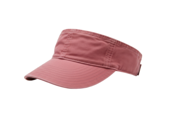 Isolated casual pink visor cap, summer headwear for sun protection, trendy fashionable style